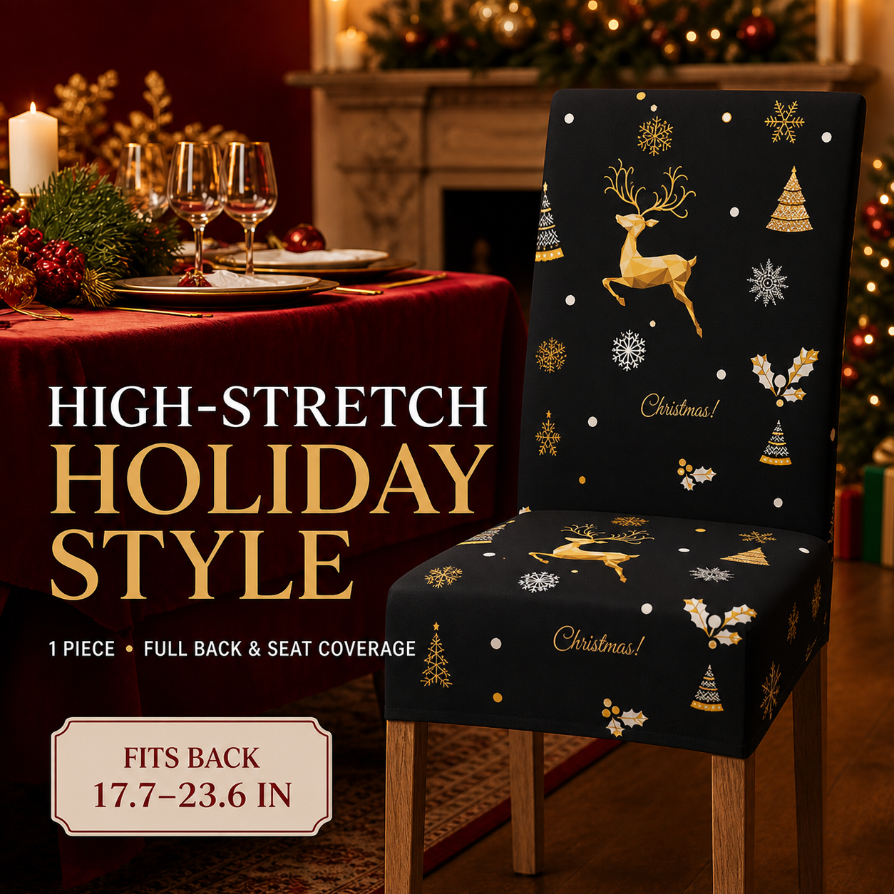 ✨ Transform Your Dining Room in Seconds! 🎄 Ultra-Stretch Christmas Chair Covers