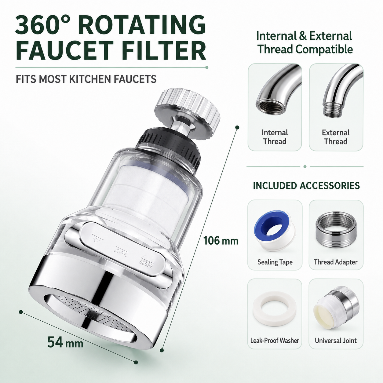 💧 6-Layer Faucet Filter – Cleaner Water for Everyday Use