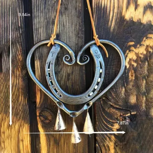 ❤️ Jordan’s Final Collection™ | Horseshoe Heart Wind Chime | Veteran Story Gift for Home, Porch & Garden