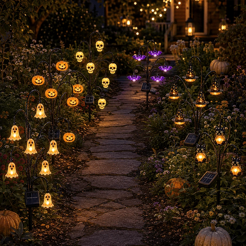 π Halloween Solar Tree Stump Light