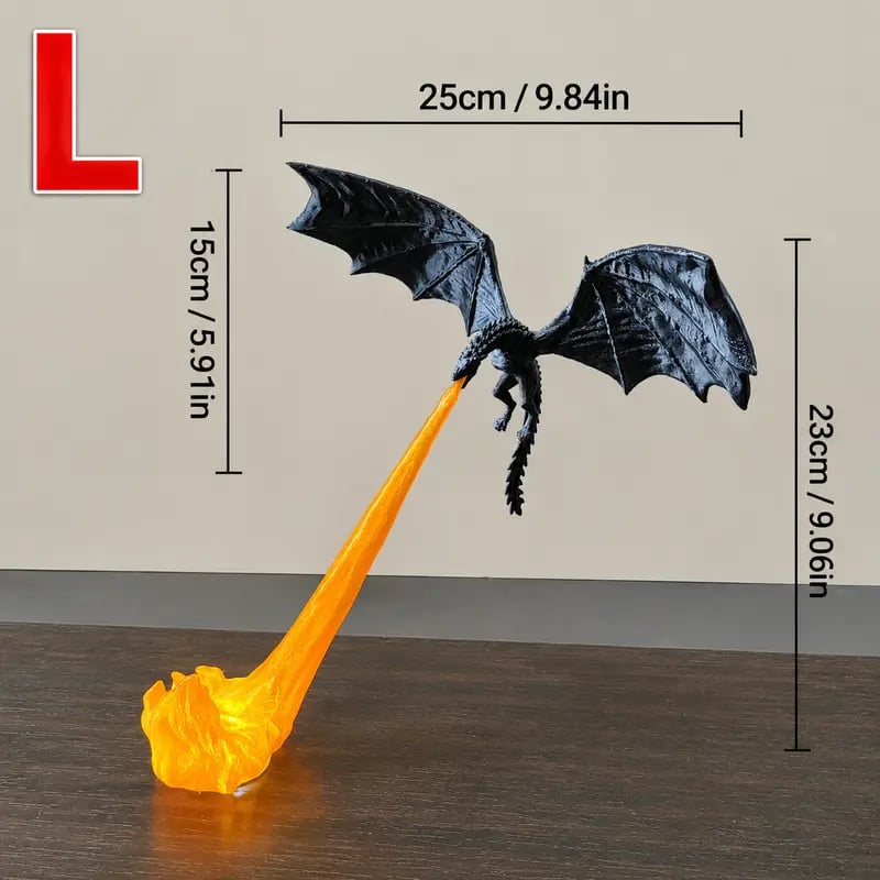 🔥Last Day: 60% OFF🔥 Firebreathing Dragon Book Nook | Realistic Flame Fantasy Shelf Decor