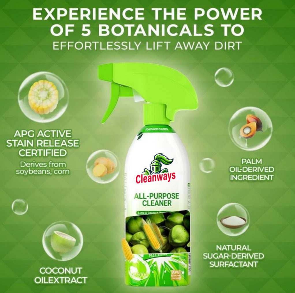 Extra-large capacity!! One bottle lasts a year.Plant-Based All-Purpose Cleaner | Eco-Friendly Stain Remover