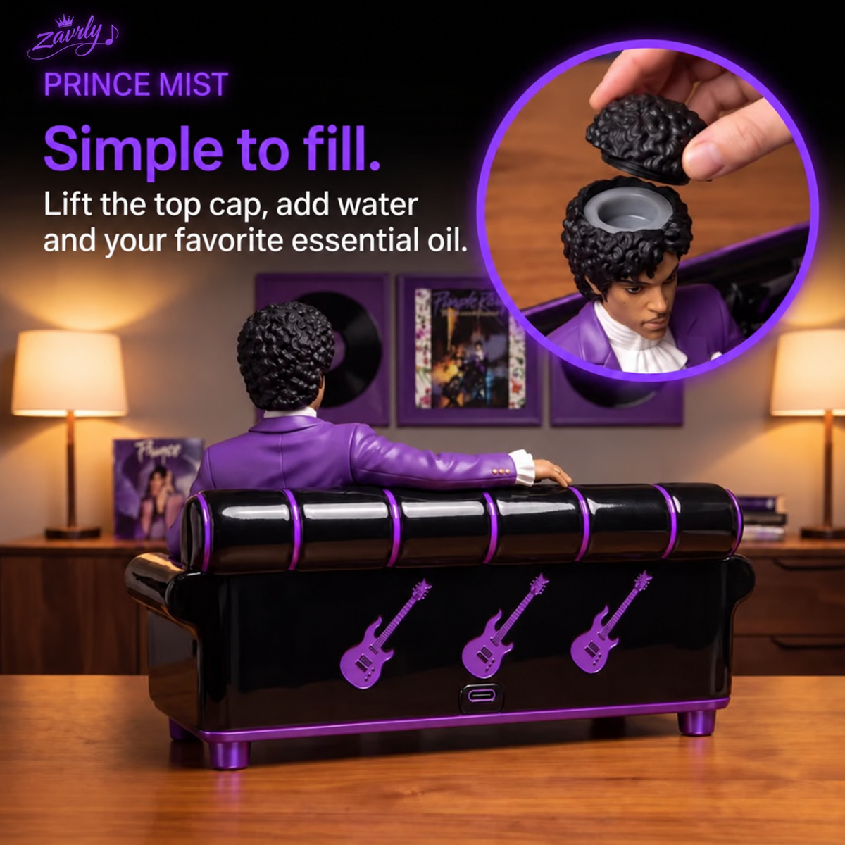 💜🎸 Prince Mist – Music-Inspired Guitar Diffuser & Collectible Decor