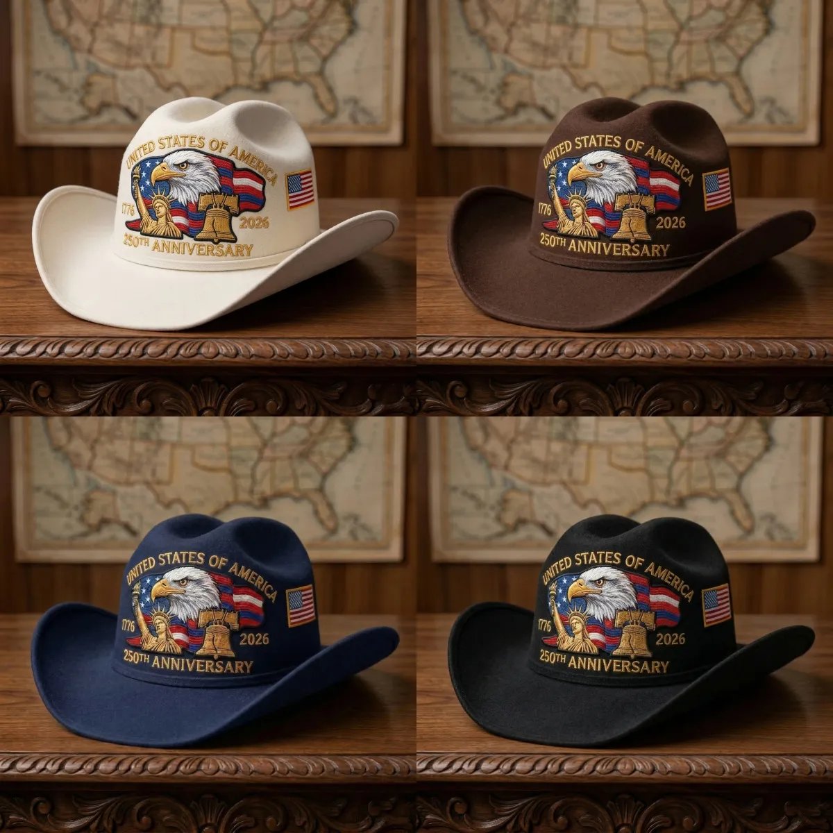 ⚡️Last Day 49% OFF - 250 Years Later — Still StandingTM Patriotic Cowboy Hat