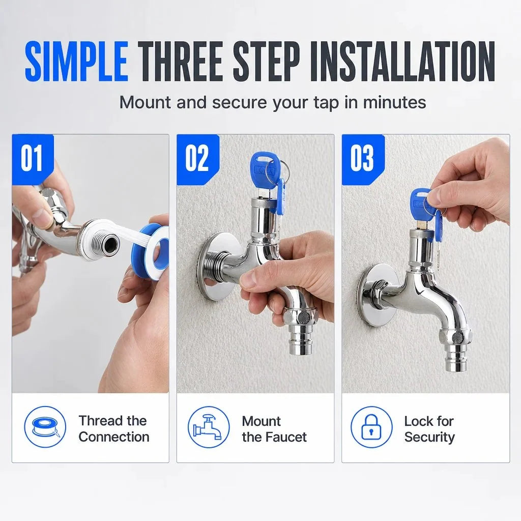 🔐 Lockable Outdoor Water Faucet