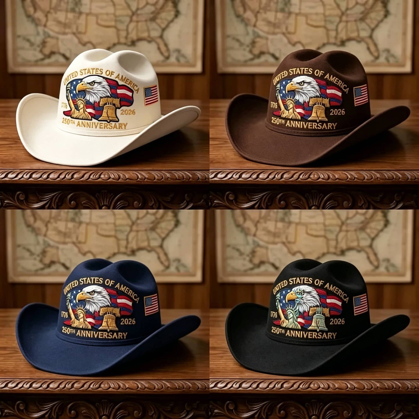 ⚡️Last Day 50% OFF - 250 Years Later — Still StandingTM Patriotic Cowboy Hat