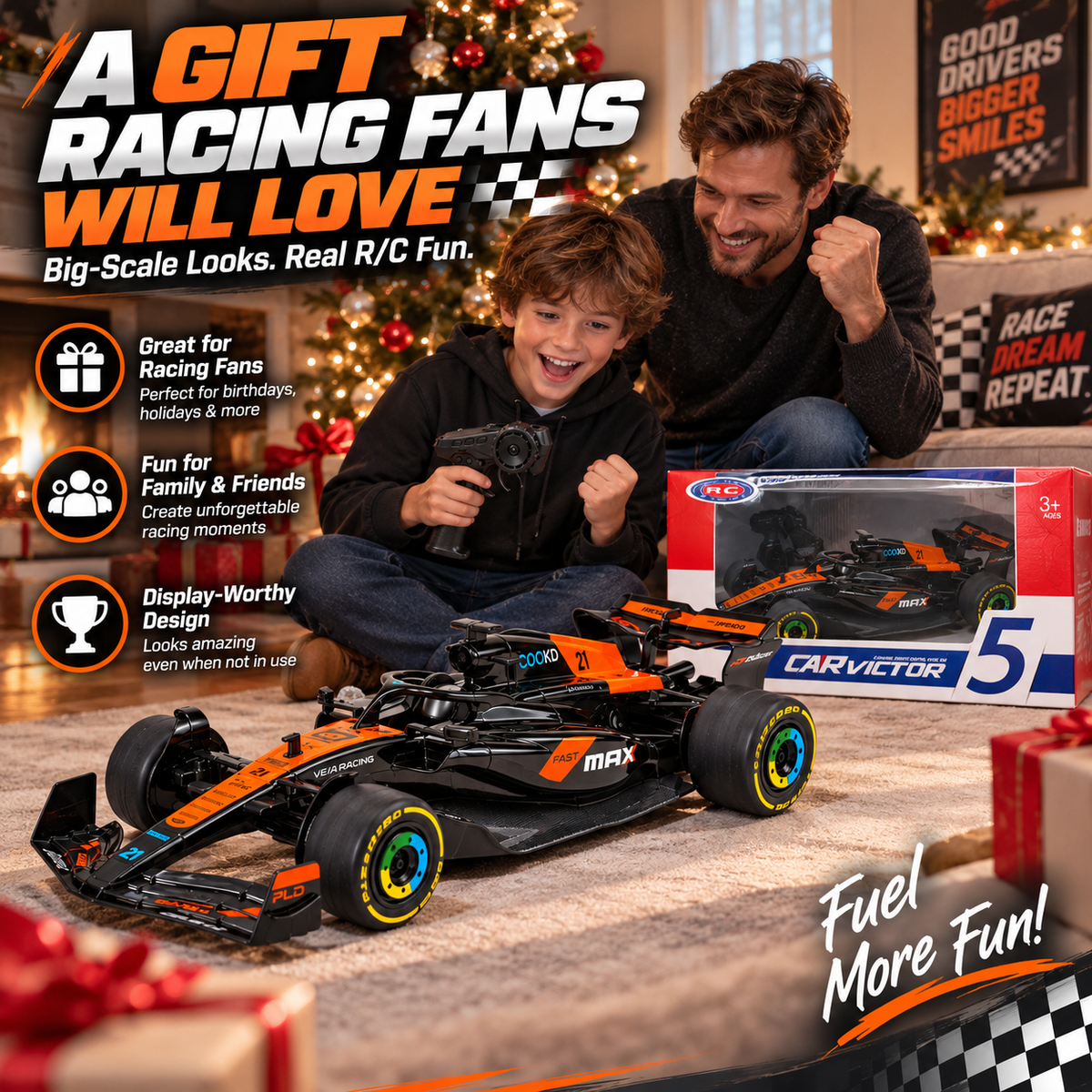 🏎️ 1:10 Scale Formula Racing RC Car - Large High-Speed Remote Control Car 2.4GHz 🏁