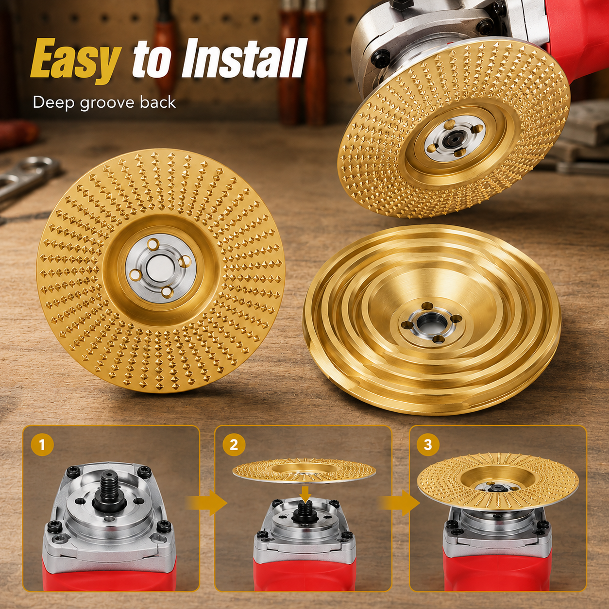 π₯ Wood Shaping Disc for Angle Grinder β Fast-Cut Carbon Steel Carving Wheel