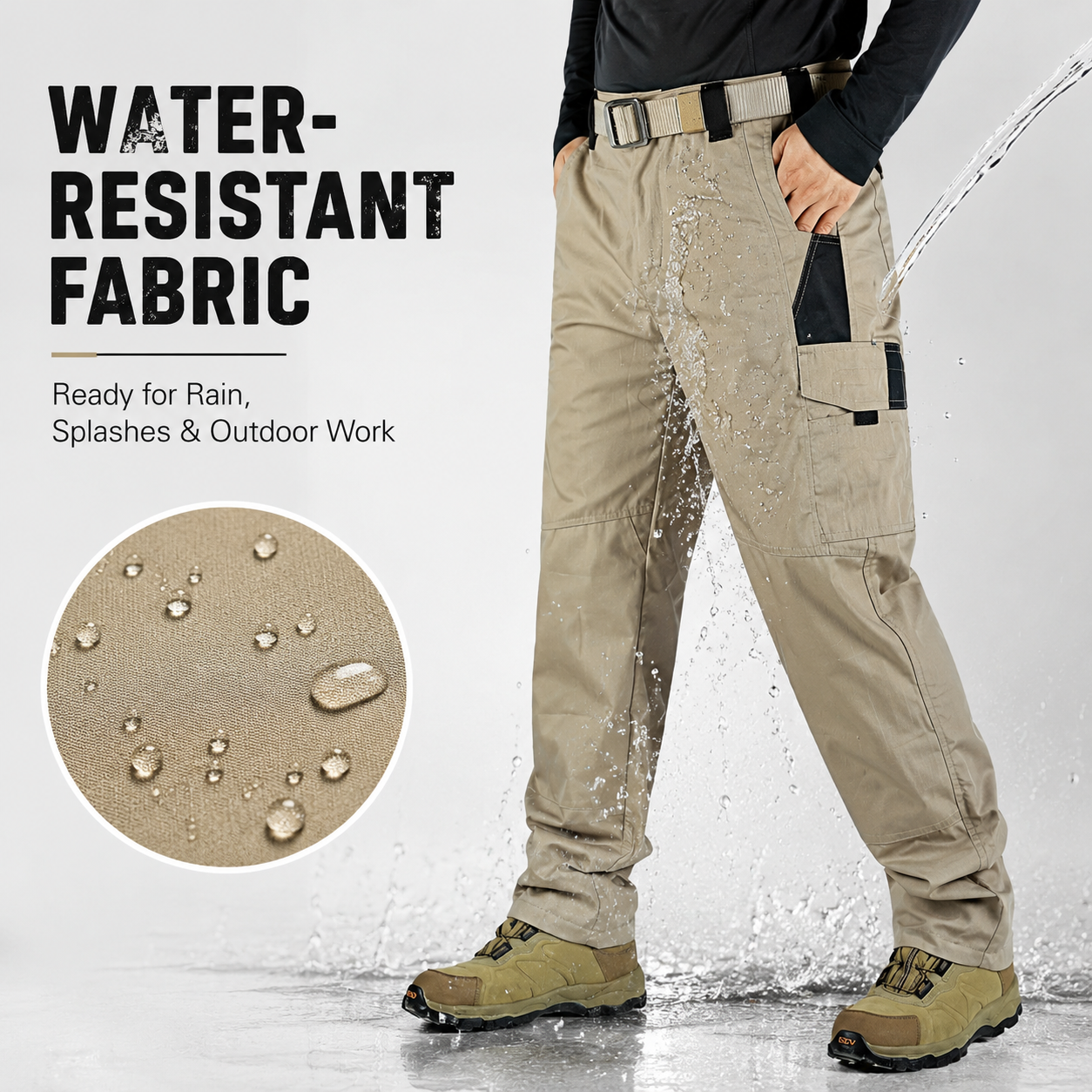 💪Men’s Waterproof Tactical Work Pants – Multi-Pocket Outdoor Hiking & Casual Pants👖