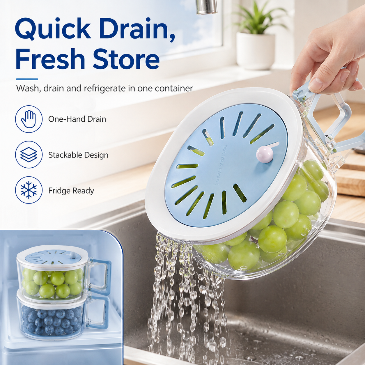 🔥 50% OFF TODAY🍓 2-in-1 Fruit Wash & Storage Basket