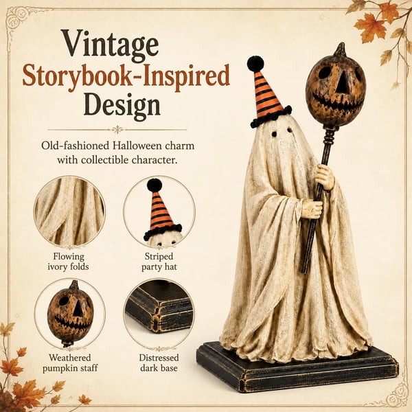 šLighted Vintage Ghost Figurine with Glowing Pumpkin Staffš„BUY 2 GET 10% OFF