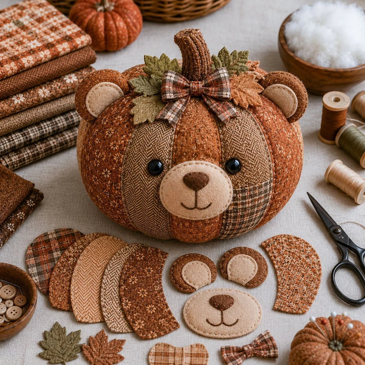 🍂 Animal Pumpkin DIY Sewing Kit – Fall Farmhouse Craft Decor