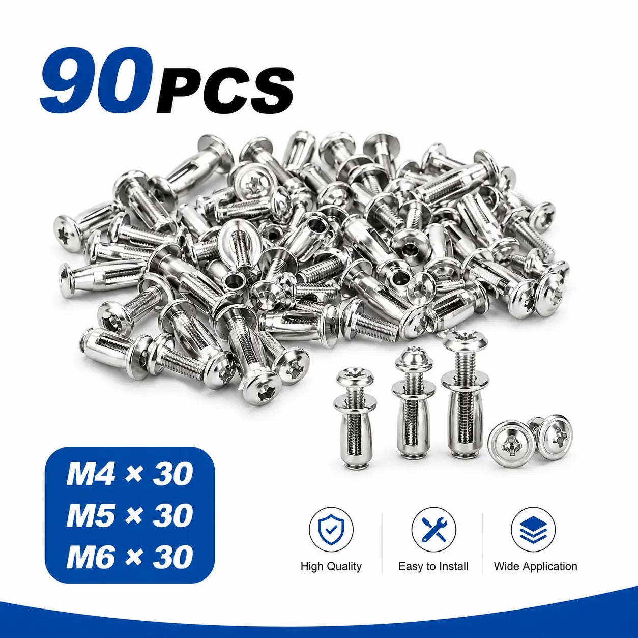 💥Huge Savings 49% OFF|Carbon Steel Button Rivet Locking Nuts Set, M4/M5/M6 Assorted Sizes, Durable Hardware for Panel Fixing & Metal Repair