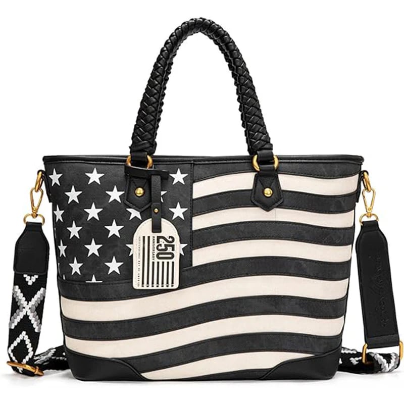 Vintage American Flag Tote Bag