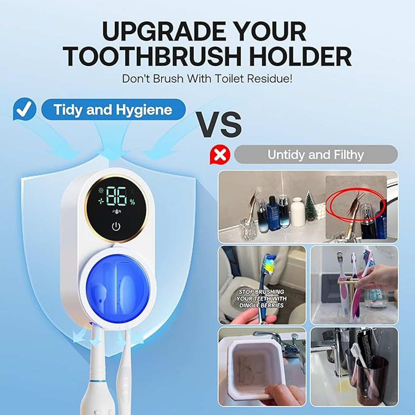 💥LAST DAY SALE 49% OFF💥Infrared Sensor Toothbrush Sanitizer Holder