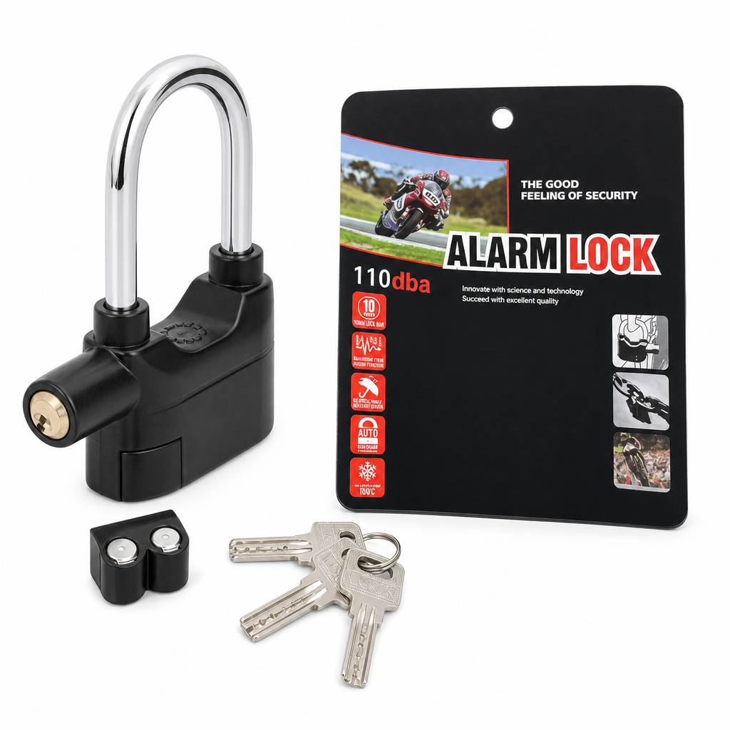 🔒 Heavy Duty 110dB Alarm Padlock Waterproof Lock 🚨