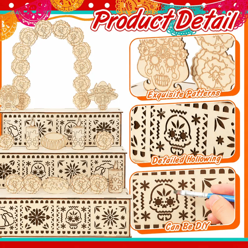 🔥 LAST DAY 49% OFF 🎃 Día de Muertos Wooden Ofrenda Altar 🏵️ Buy 2 Free Shipping