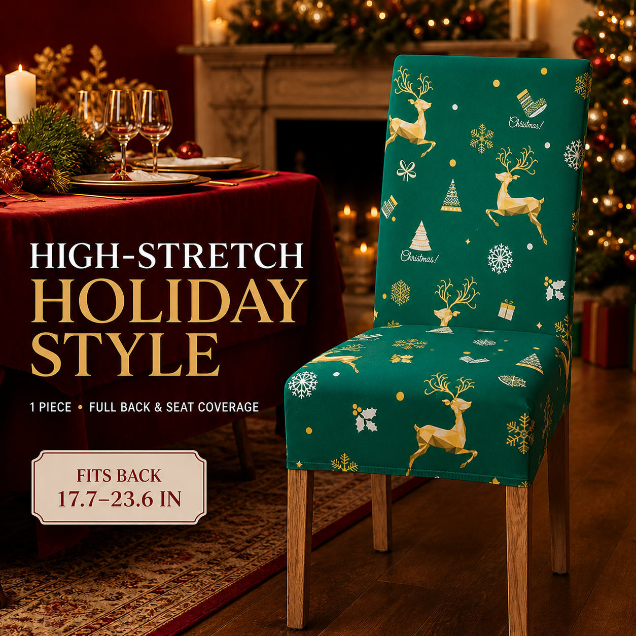 ✨ Transform Your Dining Room in Seconds! 🎄 Ultra-Stretch Christmas Chair Covers