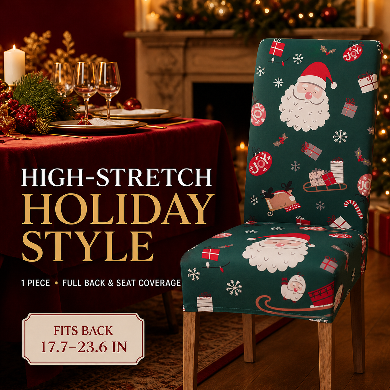 ✨ Transform Your Dining Room in Seconds! 🎄 Ultra-Stretch Christmas Chair Covers