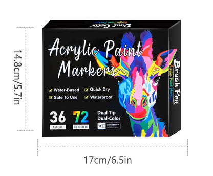 🔥Promotion-49%OFF - Dual Tip Acrylic Paint Pen Marker - 24/48/72 Colours