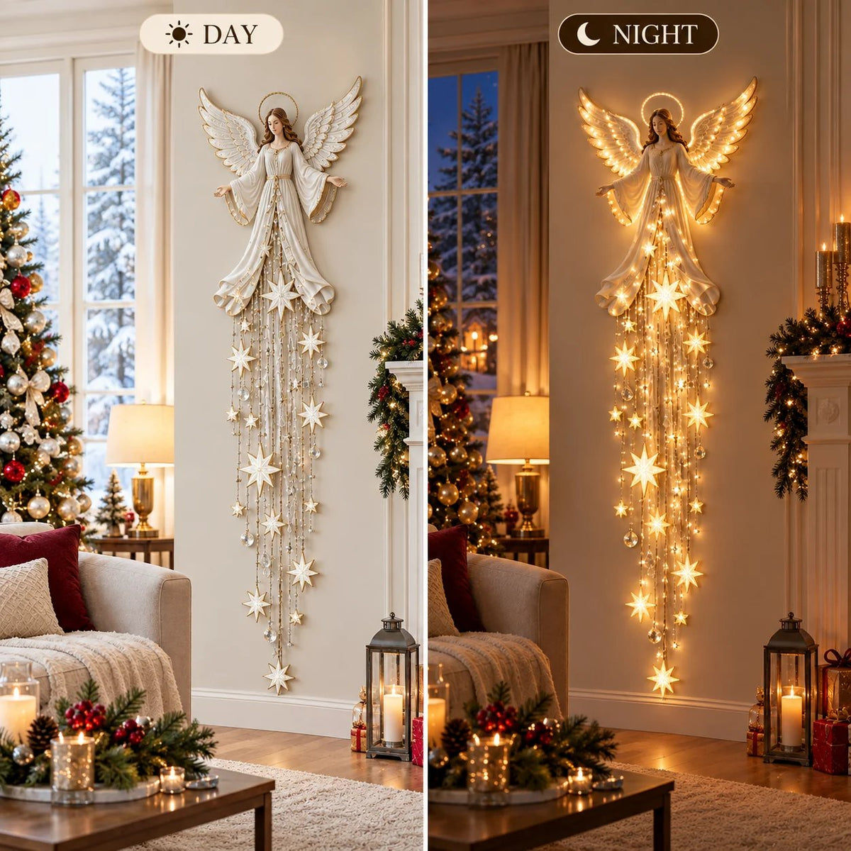 ✨ Angel Blessing Starfall Wall Light – Bring Heaven Home for Christmas