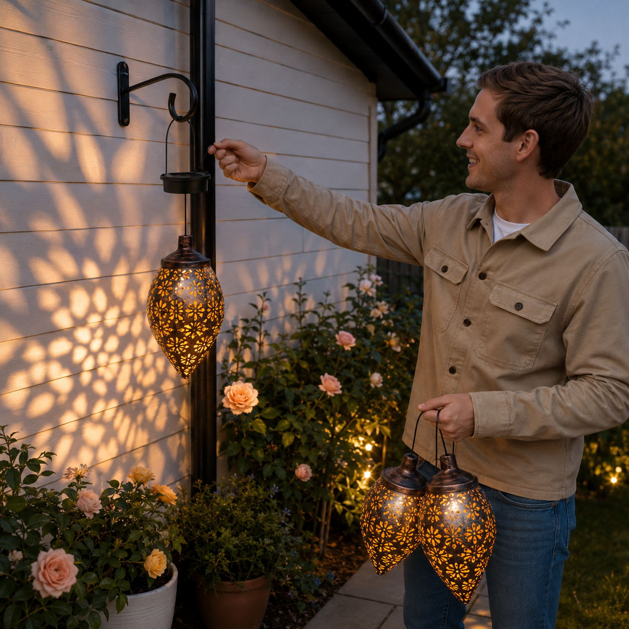 🔥50% OFF TODAY🌙Solar Powered Outdoor Lantern Waterproof Garden Decor