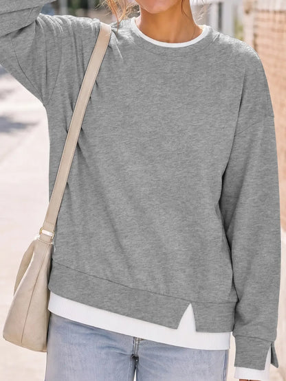 ✨ Women’s Layered-Look Striped Oversized Sweatshirt – Effortless Street Style