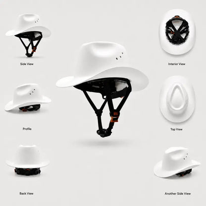 💯 Western Cowboy Hard Hat, Vented Wide Brim Safety Helmet for Construction & Ranch Workers