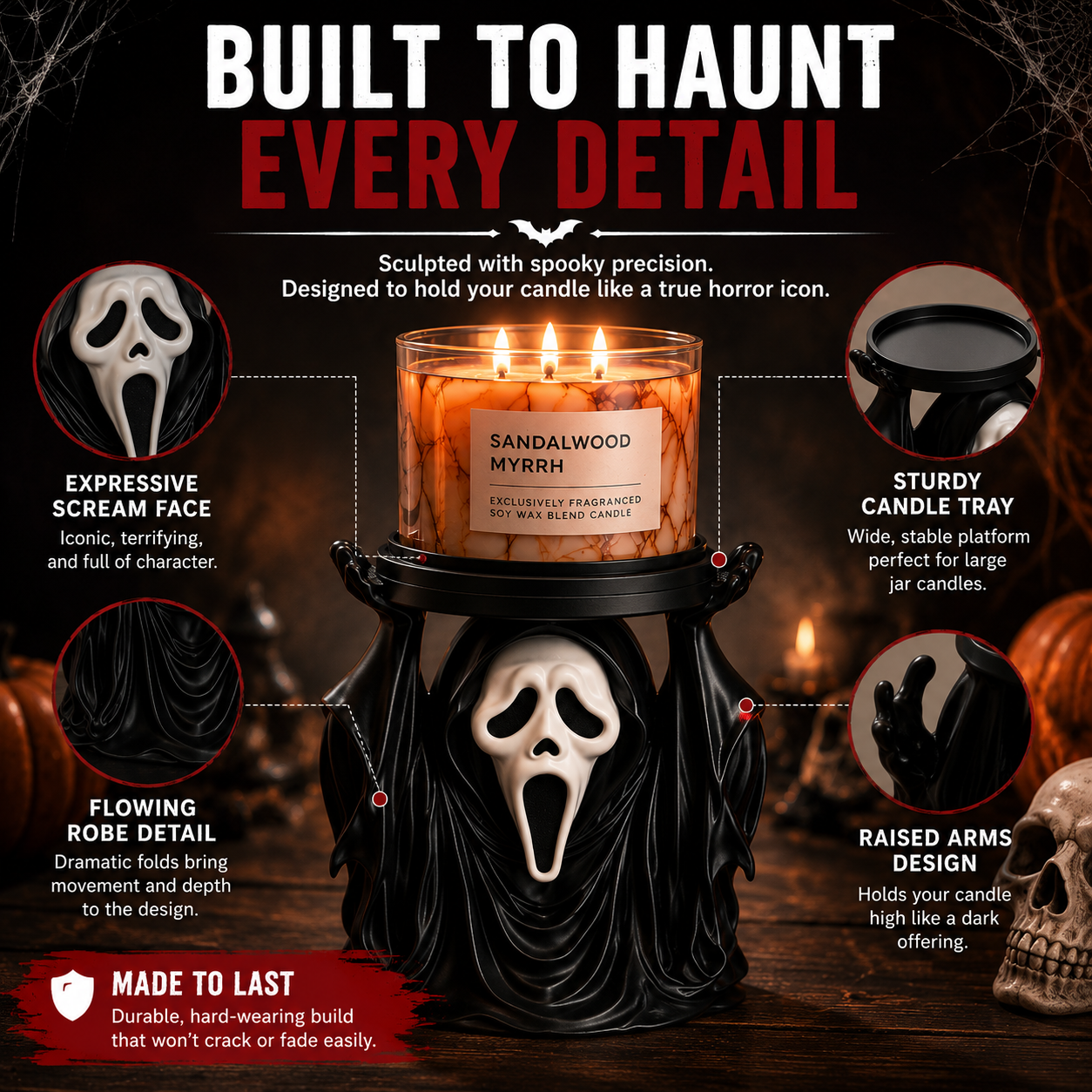 🕯️ 50% OFF TODAY 👻 Ghost Candle Holder for Spooky Home Decor