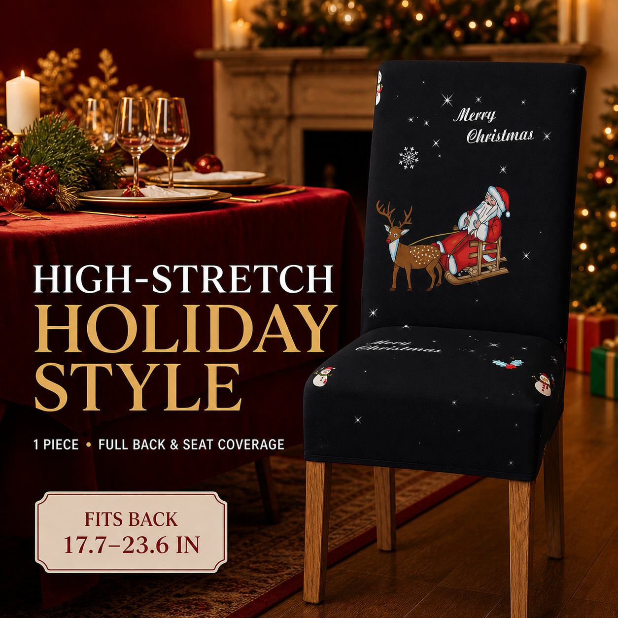 ✨ Transform Your Dining Room in Seconds! 🎄 Ultra-Stretch Christmas Chair Covers
