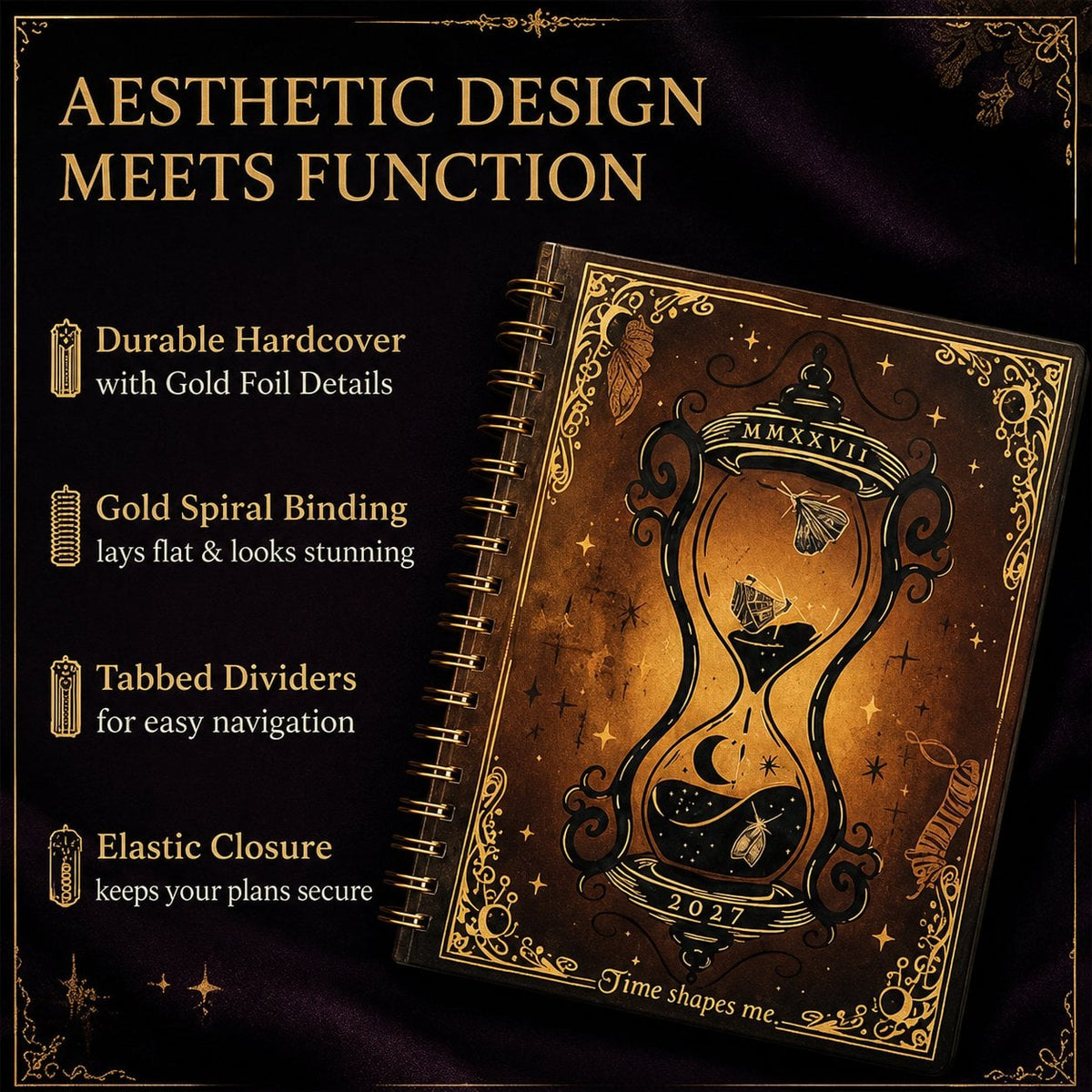 🌙2027 Gothic Weekly Planner – Waiting for the Night Moon & Witchy Organizer ✨