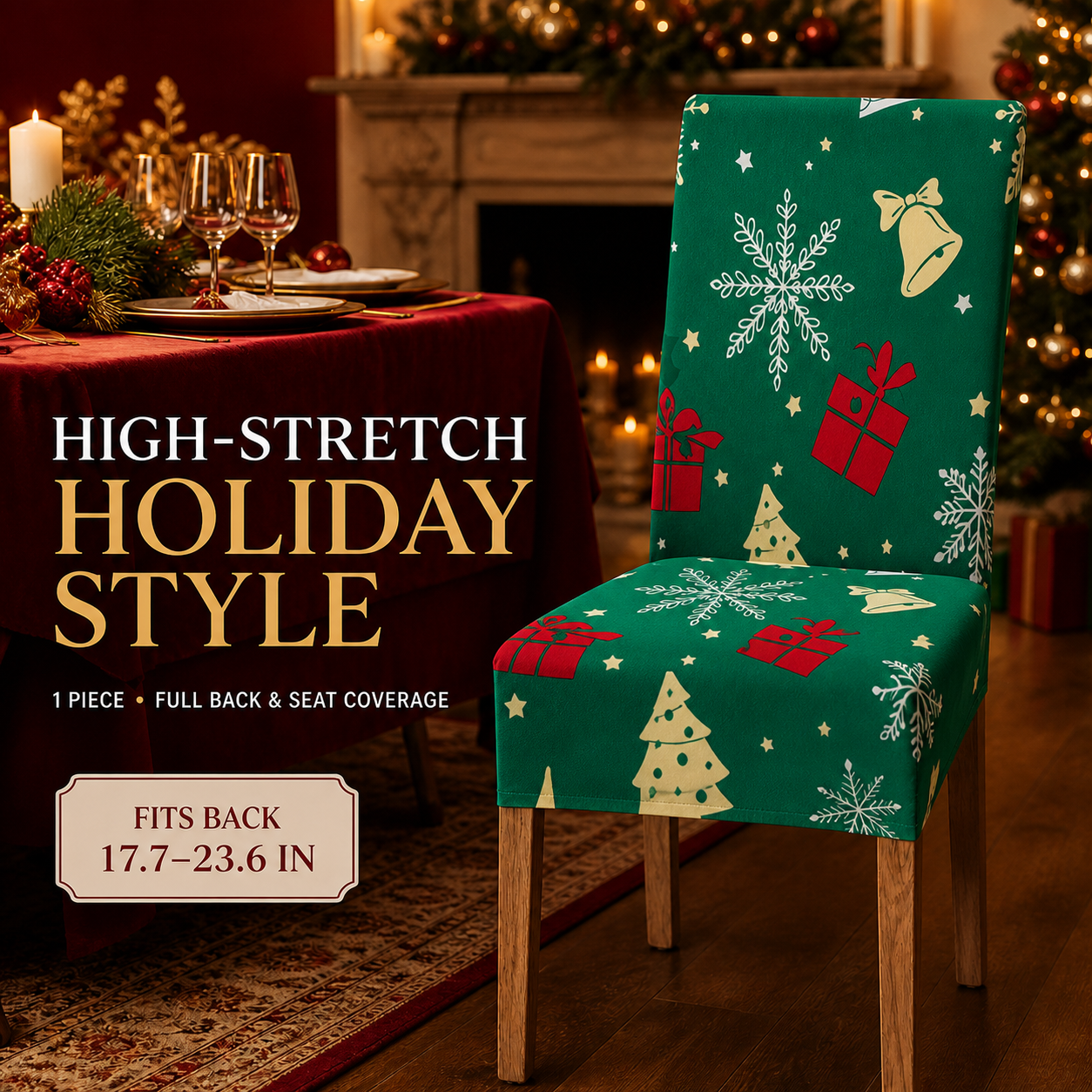 ✨ Transform Your Dining Room in Seconds! 🎄 Ultra-Stretch Christmas Chair Covers