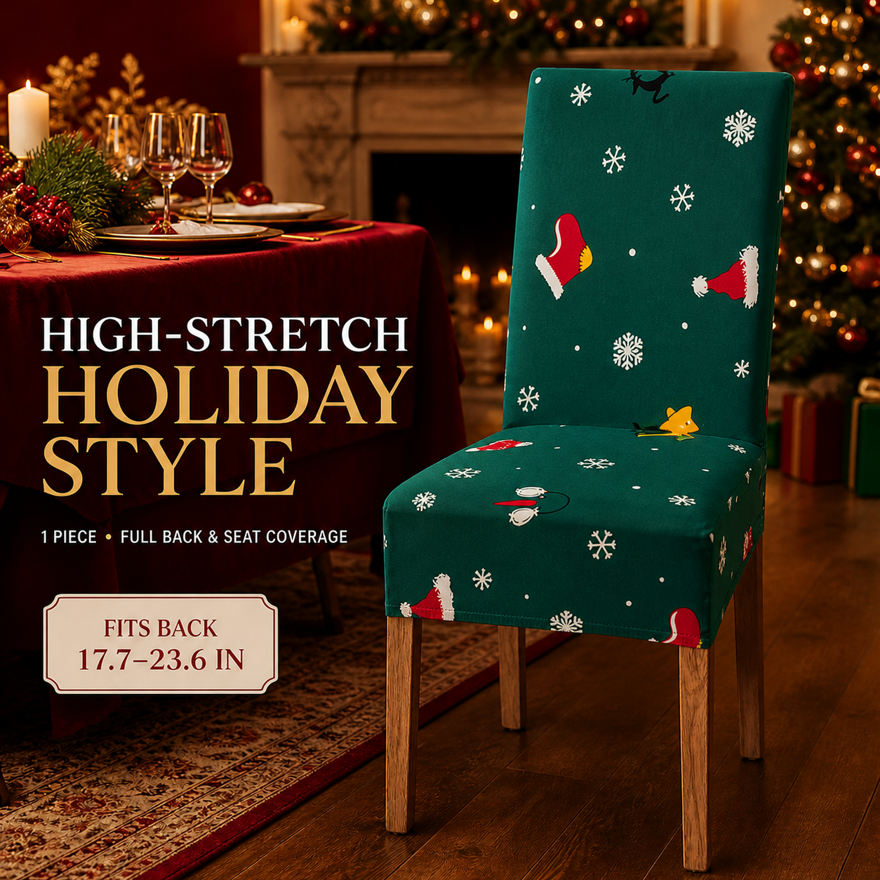 ✨ Transform Your Dining Room in Seconds! 🎄 Ultra-Stretch Christmas Chair Covers