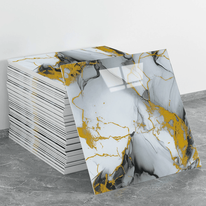 10 Pcs Marble Peel and Stick Waterproof Wall Panels🔥