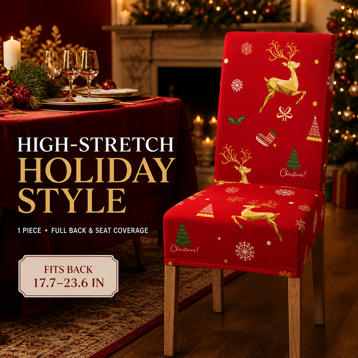 ✨ Transform Your Dining Room in Seconds! 🎄 Ultra-Stretch Christmas Chair Covers