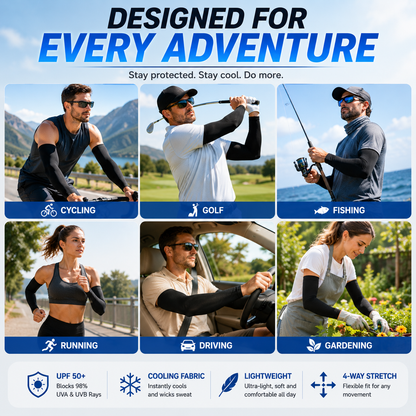 🔥 50% OFF | ☀️ UPF 50+ Cooling Sun Sleeves – Stay Cool & Protected Outdoors