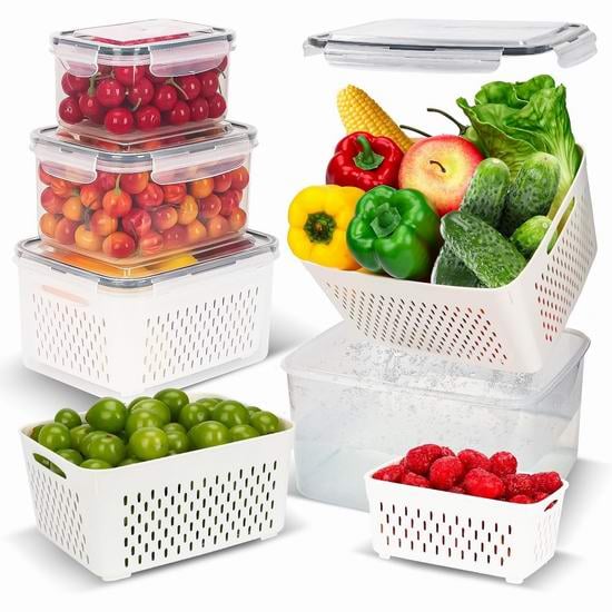 The Ultimate 3-6pc Fridge Organizer Set - Keep Food Fresh 3x Longer! 🥬✨