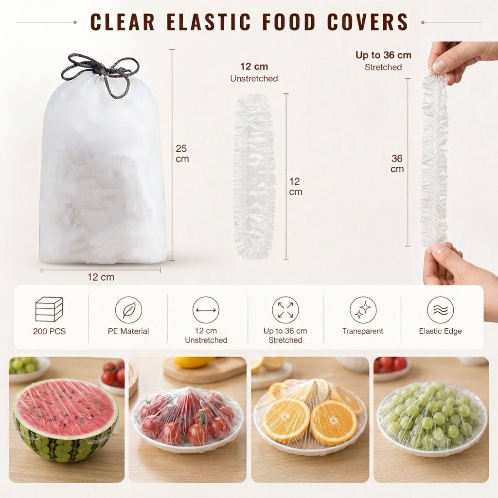 🔥100PCS Disposable Stretch Food Covers for Bowls & Plates