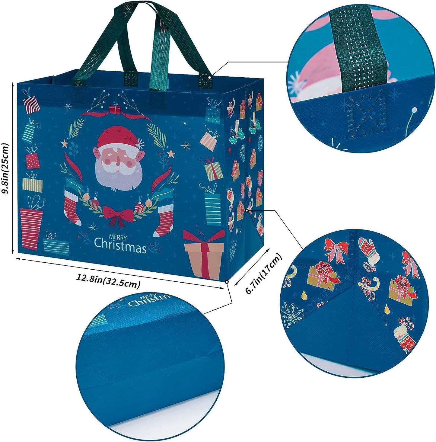 ??Christmas Early Discount 49% Off? Christmas Gift Bags Large Reusable Tote Bags