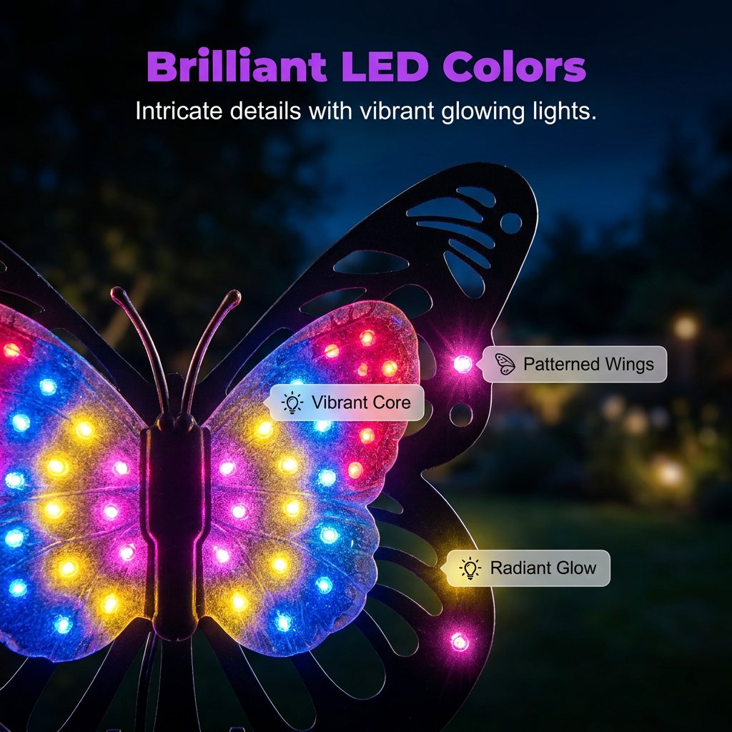 🦋 Solar-Powered Butterfly Wall Light | Outdoor Waterproof Garden Decor