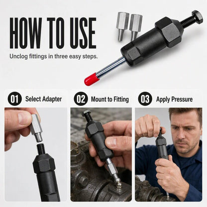 🔧 Heavy-Duty Grease Fitting Unclogger Tool – 600 PSI Cleaner
