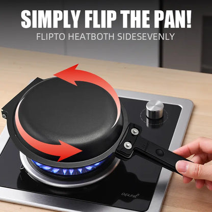 Double-Sided Non Stick Frying Pan Skillet - Non Stick Cookingware for Cook Both Sides, Omelet Easy, Pancake Ready, Suitable for Kitchen & Outdoor Use, Ideal Christmas & New Year Gift