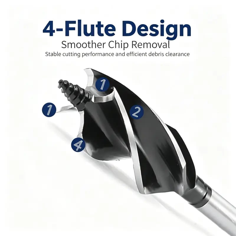 💯🔥8PCS Complete Wood Drilling Set – 10–25mm Heavy-Duty 4-Flute Bits for Every Job