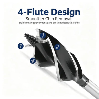💯🔥8PCS Complete Wood Drilling Set – 10–25mm Heavy-Duty 4-Flute Bits for Every Job