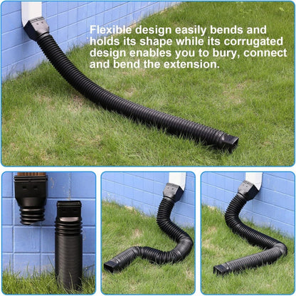 🌧️ Flexible Downspout Extension Kit – 22–63in Rainwater Drainage Pipe