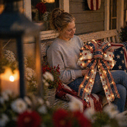 🎁🎁Handcrafted American Flag Wreath Decor for Front Doors 🇺🇸（🎉Best Decorative Effect - 4 PCS）