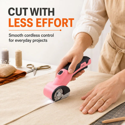 Cordless Electric Fabric Cutter – Rechargeable Rotary Scissors for Fabric, Leather, Carpet & Crafts
