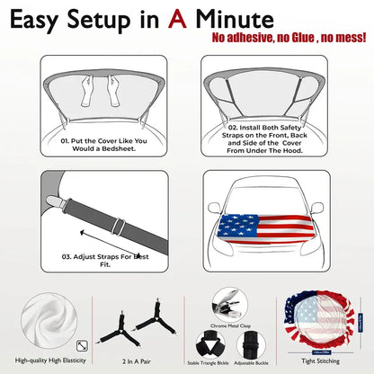 🎁🎉Only $27.5 This Week🌟🎉US Independence Day Car Hood Cover