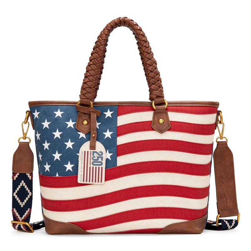 Vintage American Flag Tote Bag