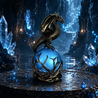 🔥Free Shipping🔮 Gothic Dragon LED Crystal Ball Lamp — Dark Aesthetic Decor